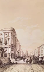 Nevsky Prospekt, São Petersburgo, ilustração da &39;pitoresca viagem à Rússia&39;, 1843